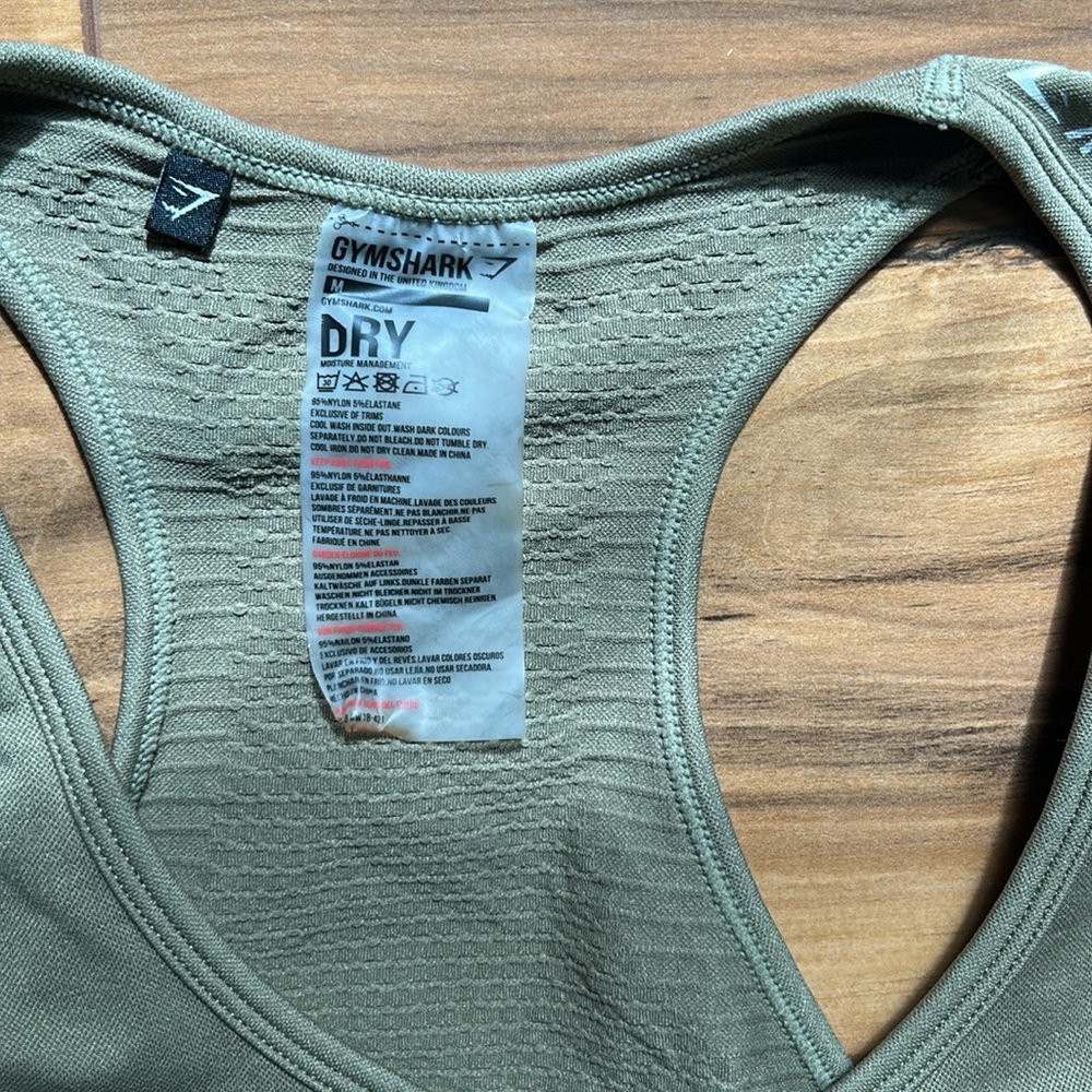 Gymshark Flawless Knit Vest Khaki Tank Top - Picture 8 of 9